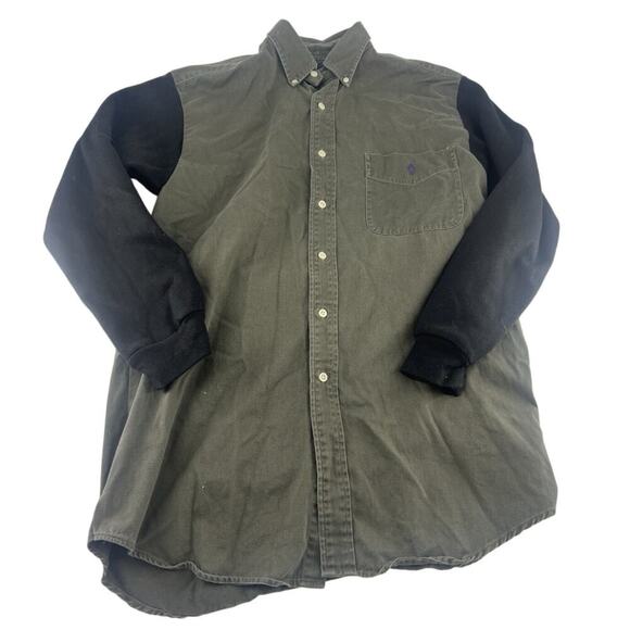Vintage Ralph Lauren Shirt Mens Extra Large Green Sweatshirt Sleeves Button - Picture 1 of 8